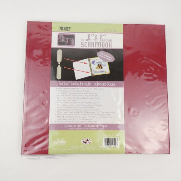 Pioneer Scrapbook Album Snapload 8"x8" Red Deluxe Top Loading 20 Pages NEW - Picture 7 of 12